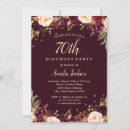 Recherche de burgundy floral birthday invitations Aquarelle