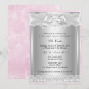Search for pink lace christening invitations White