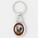 Search for good morning keychains Rooster