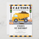Recherche de construction truck anniversaire invitations Moderne