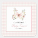 Search for pink gingham baby shower stickers Girl