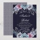 Search for navy blue and dusty rose wedding invitations Watercolor