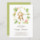 Search for monkey baby shower invitations Watercolor