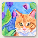 Recherche de chat minou de dessous de verres Aquarelle