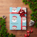 Search for santa head wrapping paper Red