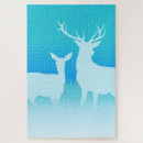 Recherche de renne puzzles Bleu
