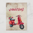 Recherche de scooter rouge cartes postales Rétro