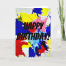 Search for paint splashes cards Blue