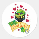 Search for st patricks day cat stickers Leprechaun