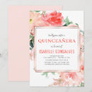 Search for coral quinceanera invitations Watercolor