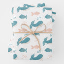 Recherche de baleines mignonnes papier cadeau Bleu