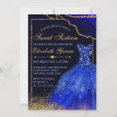 Search for gold dress gown sweet 16 invitations Watercolor
