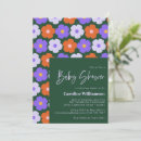 Search for purple flower pattern invitations Retro