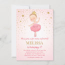 Search for cute ballerina birthday invitations Gold