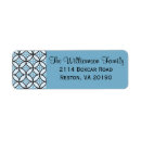 Search for quatrefoil pattern return address labels Blue