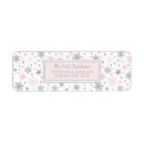 Search for pink and silver glitter return address labels Snowflakes