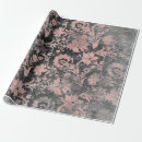 Search for black and rose gold wrapping paper Damask