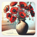 Recherche de red poppies autocollants Fleurs