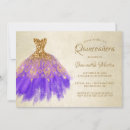 Search for purple gold quinceanera invitations Chic