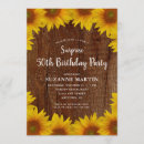Search for rustic surprise party invitations Sunflower