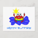 Recherche de crabe heureux cartes postales Dessin animé