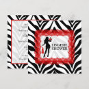Recherche de douche nuptiale de zèbre invitations Rouge