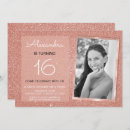 Search for black pink rose gold glitter invitations Sixteen