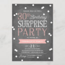 Recherche de partie 30ème surprise anniversaire invitations Rose