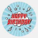 Recherche de anniversaire comique autocollants Bande dessinée
