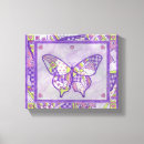 Search for purple butterfly canvas prints Girly