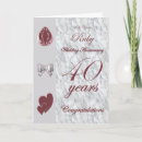 Search for ruby wedding anniversary cards Fortieth