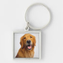 Search for pet portrait keychains Golden retriever