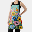 Search for vibrant flowers aprons Watercolor