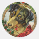 Search for vintage dachshund stickers Merry christmas