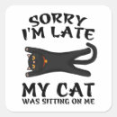 Search for cat sitting stickers Black