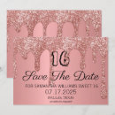 Recherche de save the date 16ans anniversaire invitations Élégant