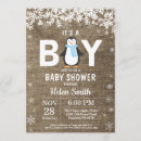 Search for penguin baby boy shower invitations Snowflake