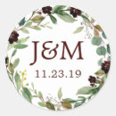 Search for monogram favour stickers Greenery