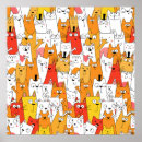 Search for funny cartoon cat posters Kawaii