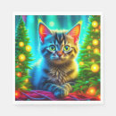 Recherche de chaton mignon serviettes Noël