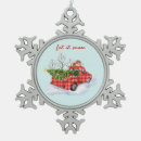 Search for red truck ornaments Snow
