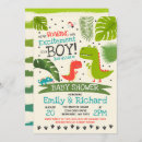 Recherche de dinosaur baby shower garçon invitations T rex