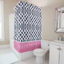 Search for pink and navy shower curtains Monogrammed