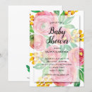 Search for pink and yellow baby shower invitations Floral