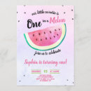 Search for one in a melon birthday invitations Watercolor watermelon