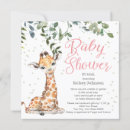 Search for pink giraffe baby shower invitations Greenery