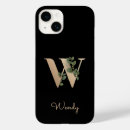 Search for letter w iphone cases Black and gold