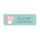 Search for teal heart return address labels Modern