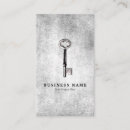 Recherche de clés vintages cartes visite Agent immobilier