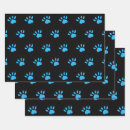 Search for paw prints wrapping paper Blue